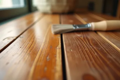 Vernis bois extérieur appliqué sur un meuble intérieur en bois