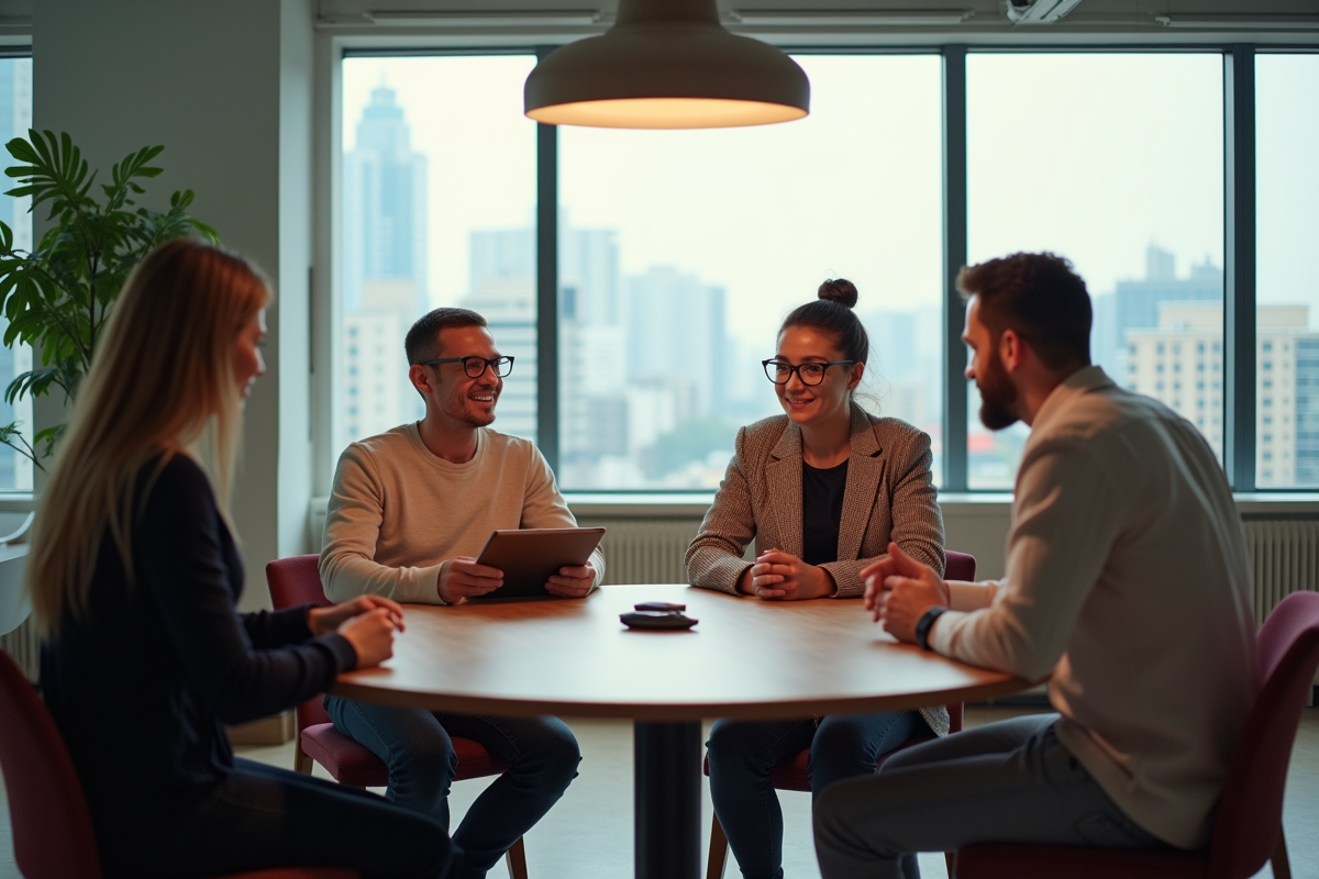 Groupe de professionnels collaborant autour d