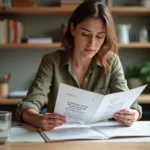 Designer étudiant des planches typographiques serif et sans-serif sur un bureau en bois dans un studio créatif