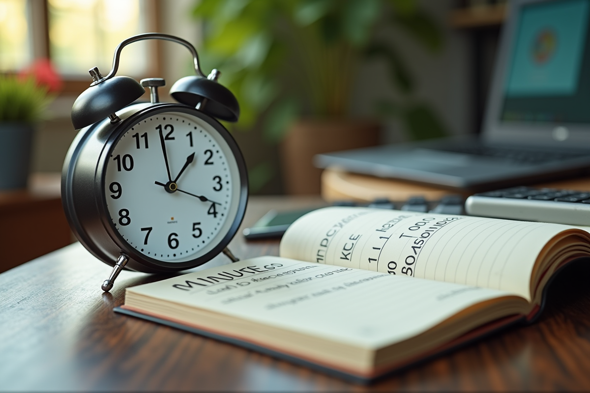 Horloge murale classique avec un carnet et 999 secondes écrites