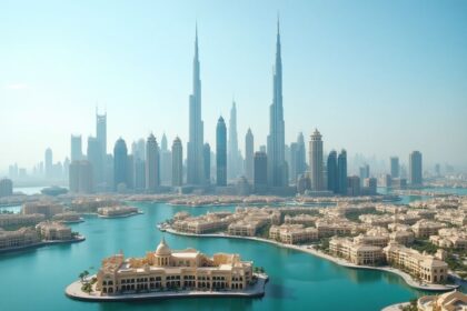 Vue panoramique de Dubaï avec ses gratte-ciels modernes et traditionnels